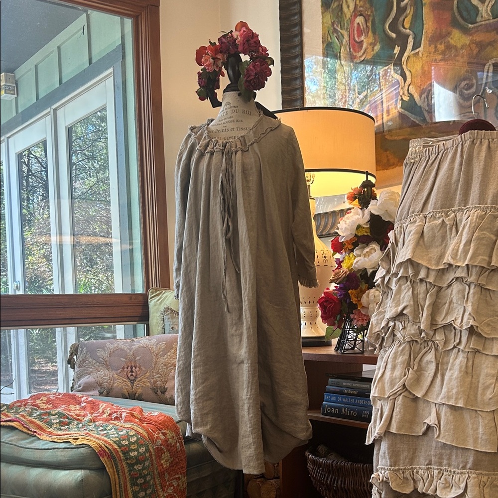 Magnolia Pearl Sage Green Linen Dress
CA#8